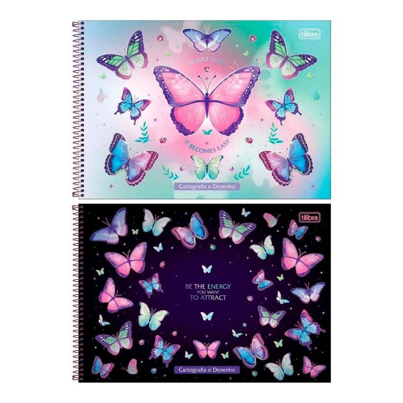 CADERNO CARTOGRAFIA CAPA DURA 80 FOLHAS DAISY TILIBRA - REF. 33473 - PACOTE COM 4 UNIDADES