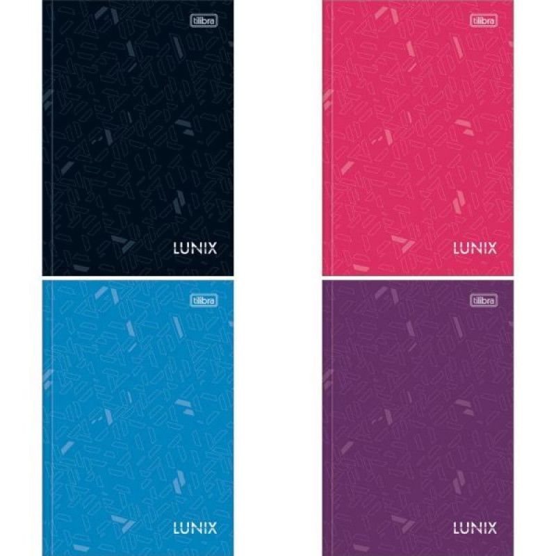 CADERNO BROCHURAO CAPA DURA 80 FOLHAS LUNIX TILIBRA - REF. 34057 - PACOTE COM 5 UNIDADES