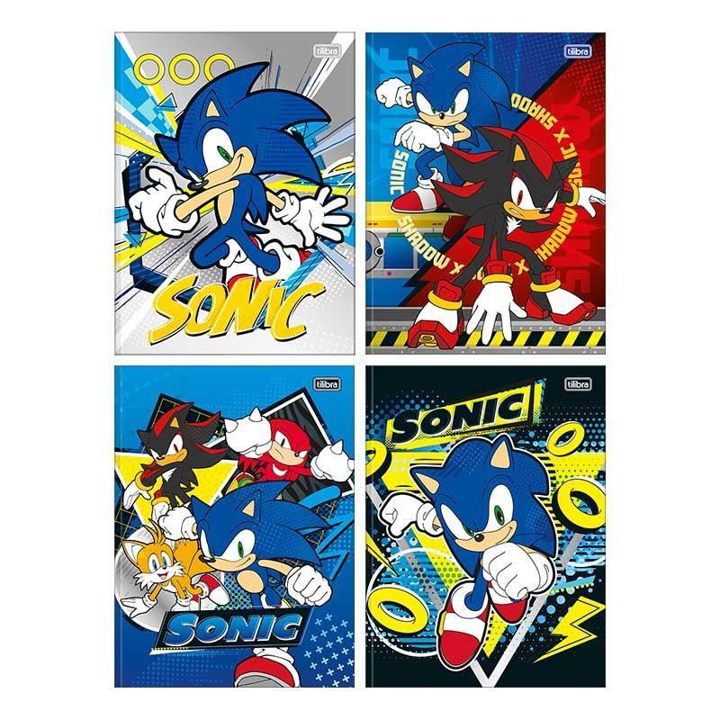 CADERNO BROCHURA 1/4 CAPA DURA 80 FOLHAS SONIC TILIBRA - REF. 34300 - PACOTE COM 5 UNIDADES