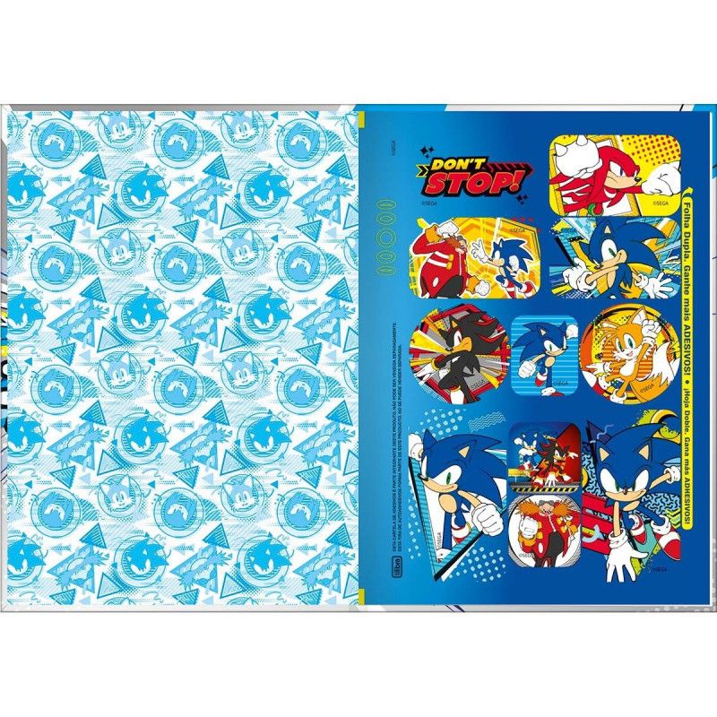 CADERNO BROCHURA 1/4 CAPA DURA 80 FOLHAS SONIC TILIBRA - REF. 34300 - PACOTE COM 5 UNIDADES