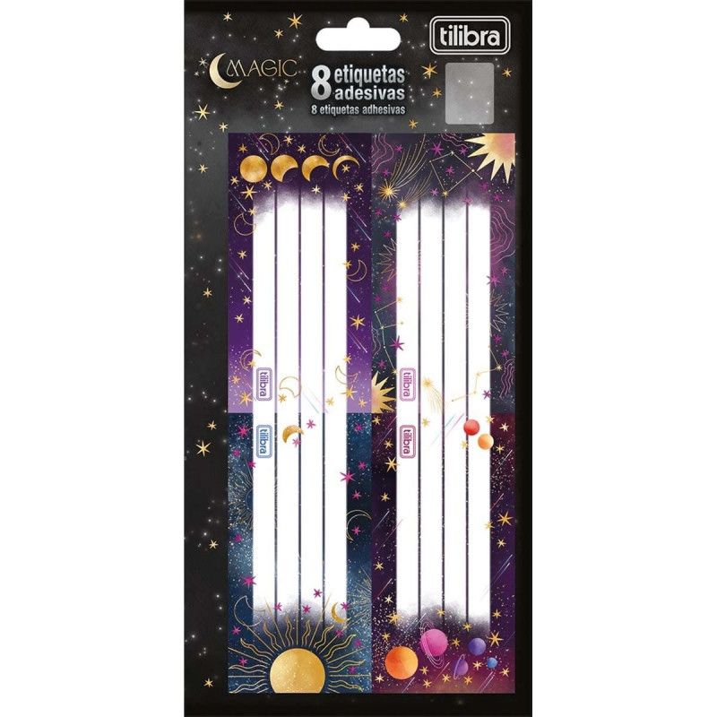 ETIQUETA ESCOLAR MAGIC COM 8 TILIBRA - REF. 33335 - PACOTE COM 10 UNIDADES