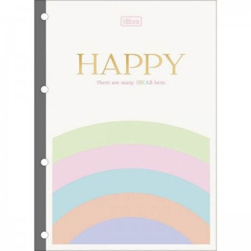 BLOCO PARA FICHARIO 80 FOLHAS HAPPY TILIBRA - REF. 30565 - PACOTE COM 5 UNIDADES