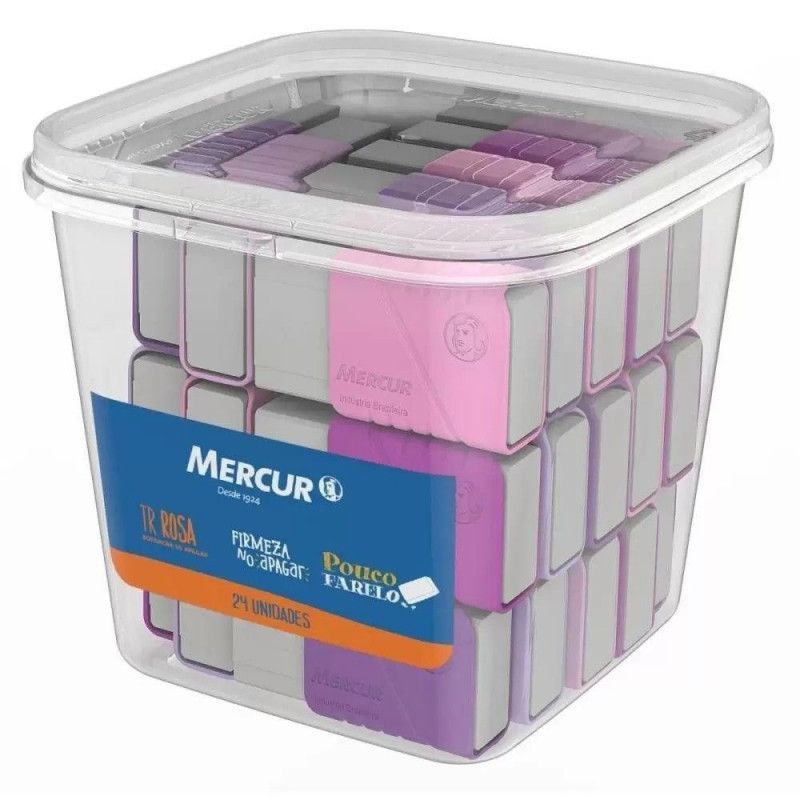 BORRACHA TR ROSA/LILAS MERCUR - REF. B01010601085 - PACOTE COM 24 UNIDADES