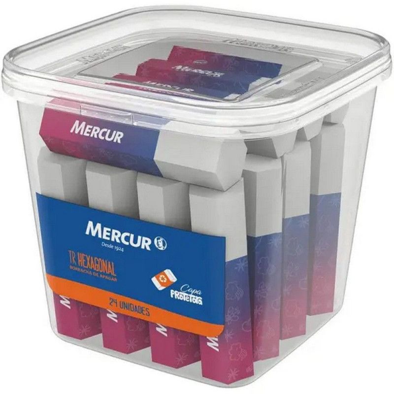 BORRACHA TR HEXAGONAL MERCUR - REF. B01010601090 - PACOTE COM 24 UNIDADES