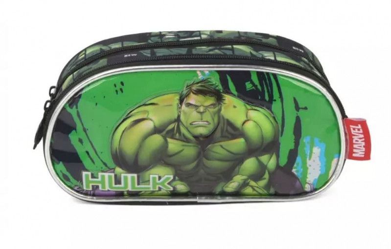 ESTOJO DUPLO AVENGERS HULK LUXCEL - REF. EI38104AG-VERDE - 1 UNIDADE