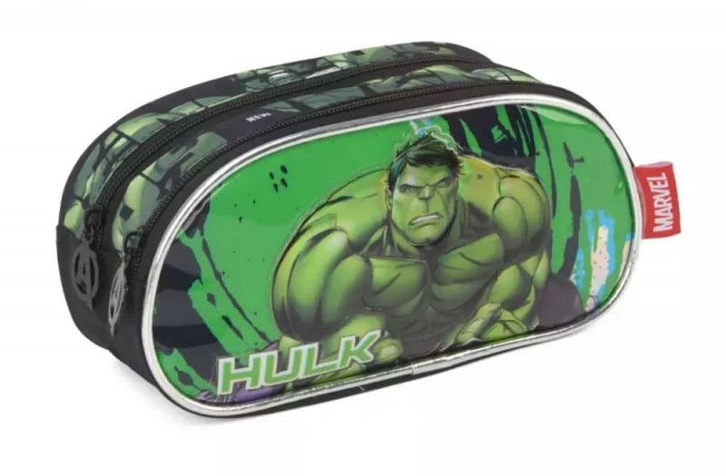 ESTOJO DUPLO AVENGERS HULK LUXCEL - REF. EI38104AG-VERDE - 1 UNIDADE