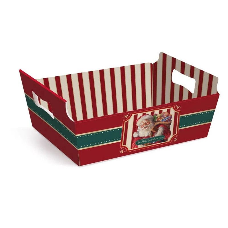 CESTA NOEL CARMIN P 18X13X7,5 CROMUS - REF. 13100537 - 1 UNIDADE