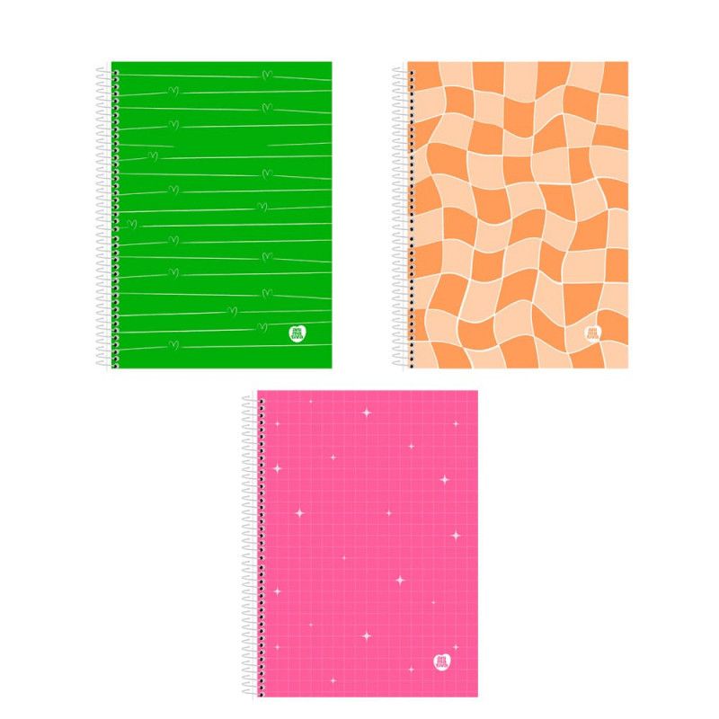 CADERNO 5 MATERIAS CAPA DURA 80 FOLHAS COLEGIAL BE MINE SAO DOMINGOS - REF. 233288 - PACOTE COM 4 UNIDADES