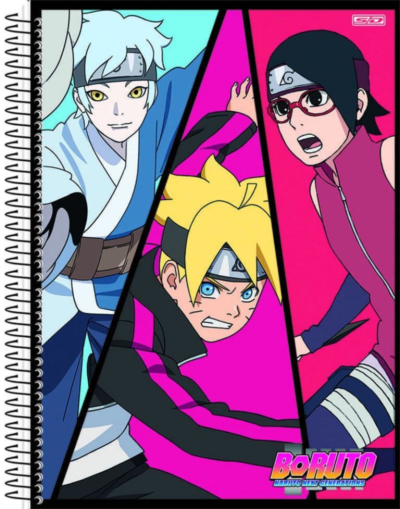 CADERNO 1 MATERIA CAPA DURA 80 FOLHAS BORUTO SAO DOMINGOS - REF. 233383 - PACOTE COM 4 UNIDADES