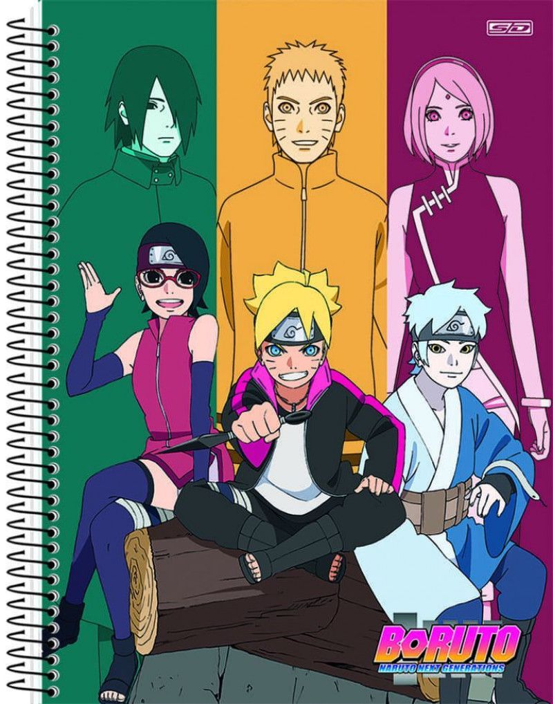 CADERNO 1 MATERIA CAPA DURA 80 FOLHAS BORUTO SAO DOMINGOS - REF. 233383 - PACOTE COM 4 UNIDADES