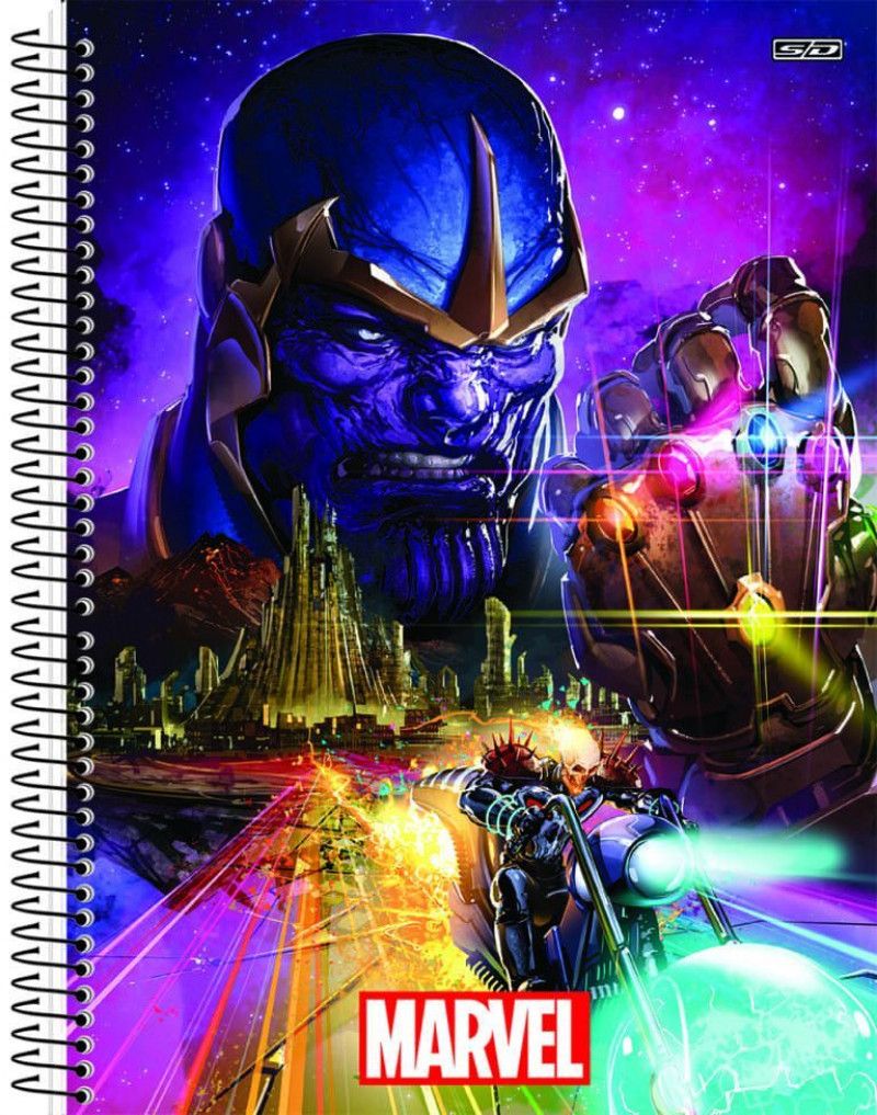 CADERNO 1 MATERIA CAPA DURA 80 FOLHAS MARVEL NOW SAO DOMINGOS - REF. 233191 - PACOTE COM 4 UNIDADES
