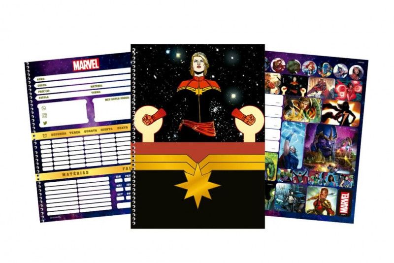 CADERNO 1 MATERIA CAPA DURA 80 FOLHAS MARVEL NOW SAO DOMINGOS - REF. 233191 - PACOTE COM 4 UNIDADES