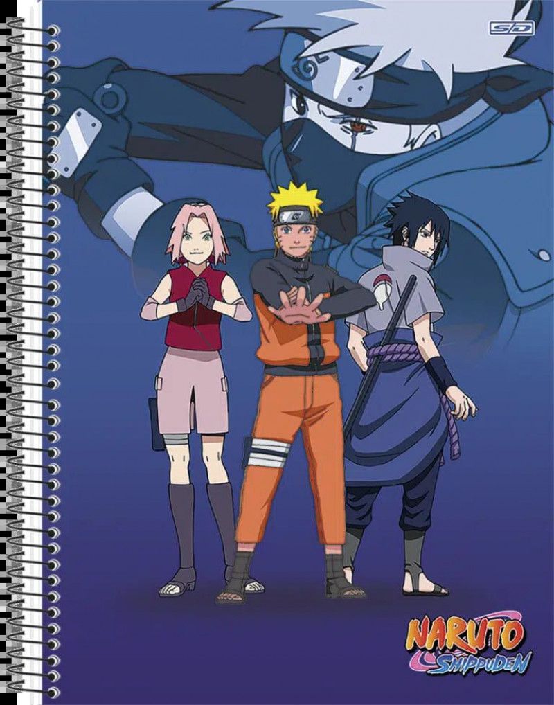 CADERNO 10 MATERIAS CAPA DURA 160 FOLHAS NARUTO SAO DOMINGOS - REF. 233317 - PACOTE COM 4 UNIDADES