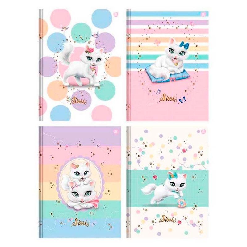 CADERNO BROCHURAO CAPA DURA 80 FOLHAS SISSI SAO DOMINGOS - REF. 223029 - PACOTE COM 5 UNIDADES