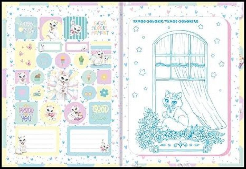 CADERNO BROCHURA 1/4 CAPA DURA 48 FOLHAS SISSI SAO DOMINGOS - REF. 222026 - PACOTE COM 10 UNIDADES