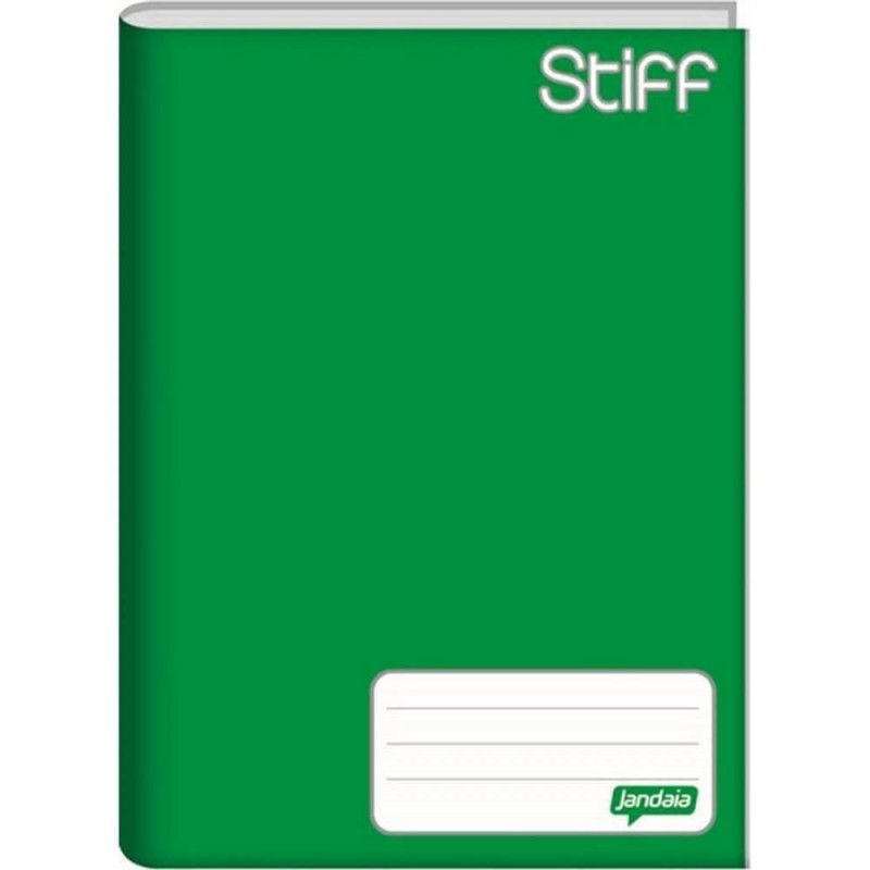 CADERNO BROCHURA 1/4 CAPA DURA 80 FOLHA STIFF JANDAIA - REF. 68807 VERDE - PACOTE COM 5 UNIDADES
