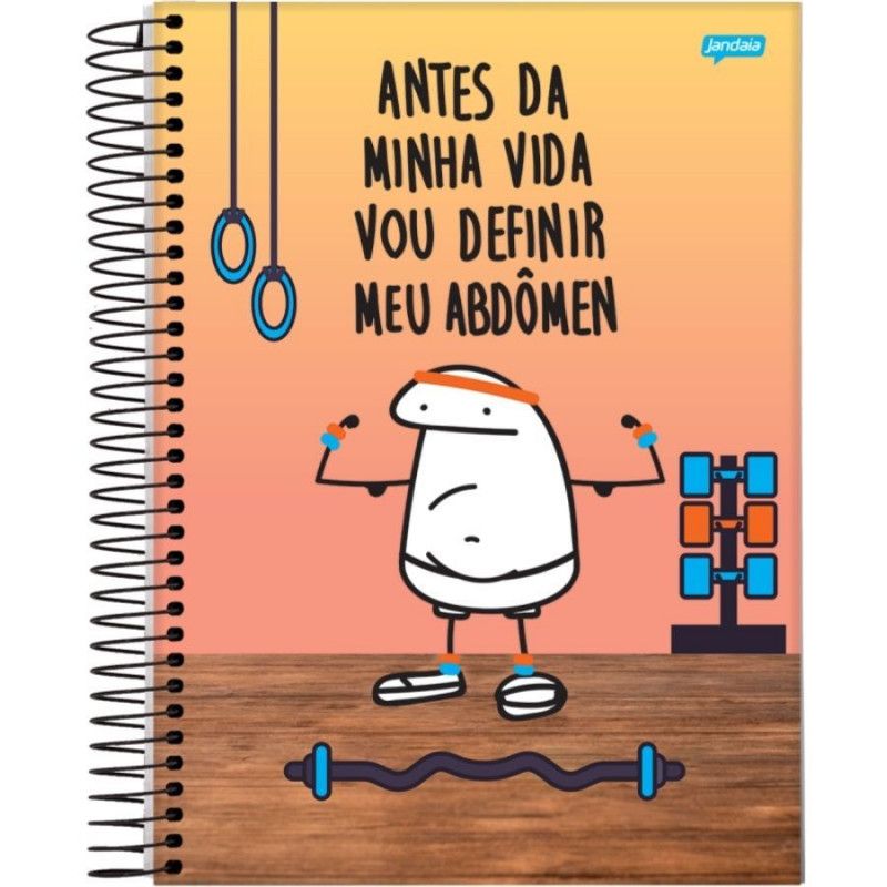 CADERNO 1 MATERIA CAPA DURA 80 FOLHAS FLORK JANDAIA - REF. 72997 - PACOTE COM 4 UNIDADES
