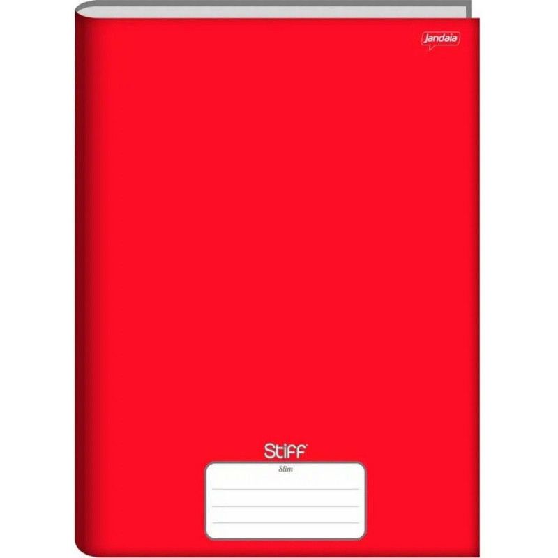 CADERNO BROCHURAO CAPA DURA 96FL STIFF JANDAIA - REF. 00063 VERMELHO - PACOTE COM 5 UNIDADES