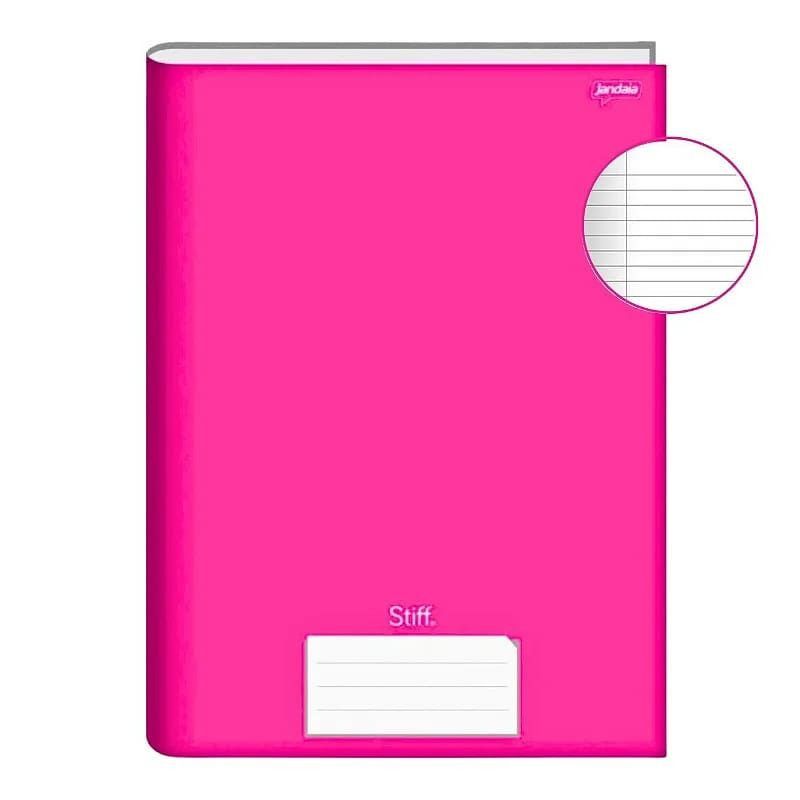 CADERNO BROCHURAO CAPA DURA 96FL STIFF JANDAIA PINK - REF. 75283-77 PK - PACOTE COM 5 UNIDADES