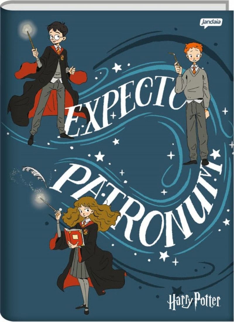 CADERNO BROCHURAO CAPA DURA 96 FOLHAS HARRY POTTER JANDAIA - REF. 65321 - PACOTE COM 5 UNIDADES