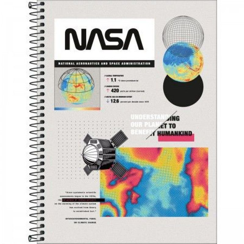 CADERNO 1 MATERIA CAPA DURA 80 FOLHAS NASA TILIBRA - REF. 30941 - PACOTE COM 4 UNIDADES