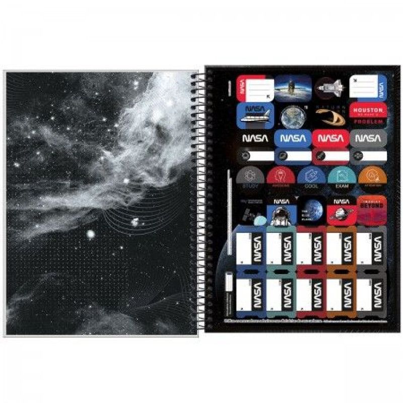 CADERNO 1 MATERIA CAPA DURA 80 FOLHAS NASA TILIBRA - REF. 30941 - PACOTE COM 4 UNIDADES