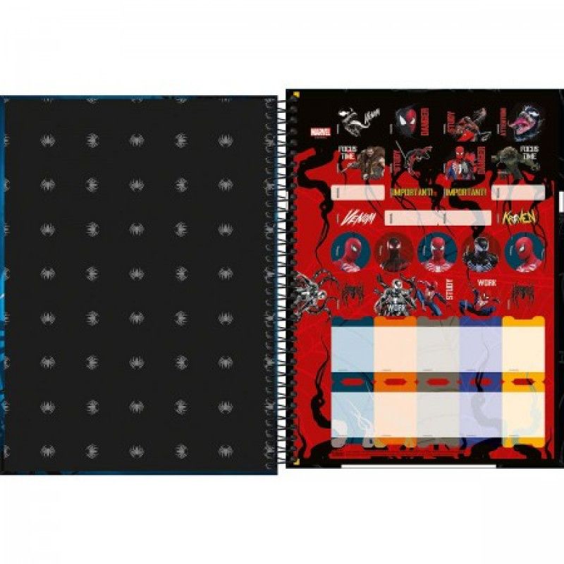 CADERNO 1 MATERIA CAPA DURA 80 FOLHAS SPIDER-MAN GAME TILIBRA - REF. 31811 - PACOTE COM 4 UNIDADES