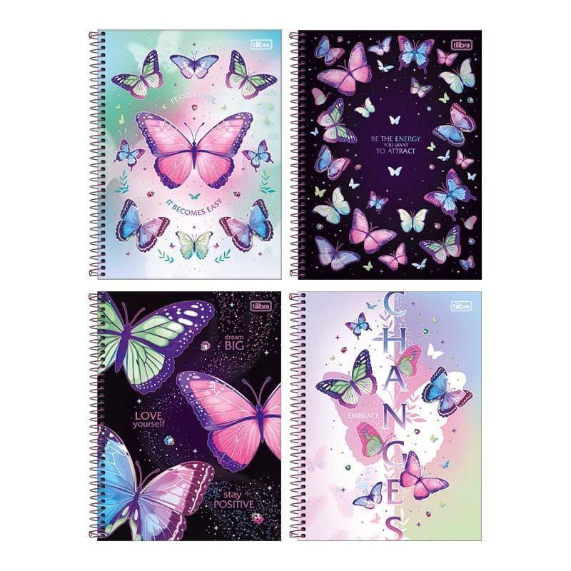 CADERNO 10 MATERIAS CAPA DURA 160 FOLHAS DAISY TILIBRA - REF. 33114 - PACOTE COM 4 UNIDADES