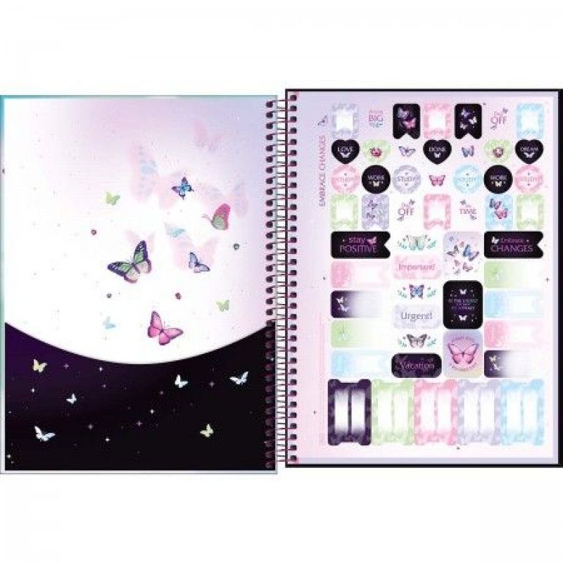 CADERNO 10 MATERIAS CAPA DURA 160 FOLHAS DAISY TILIBRA - REF. 33114 - PACOTE COM 4 UNIDADES