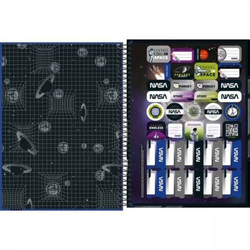 CADERNO 10 MATERIAS CAPA DURA 160 FOLHAS NASA TILIBRA - REF. 30944 - PACOTE COM 4 UNIDADES