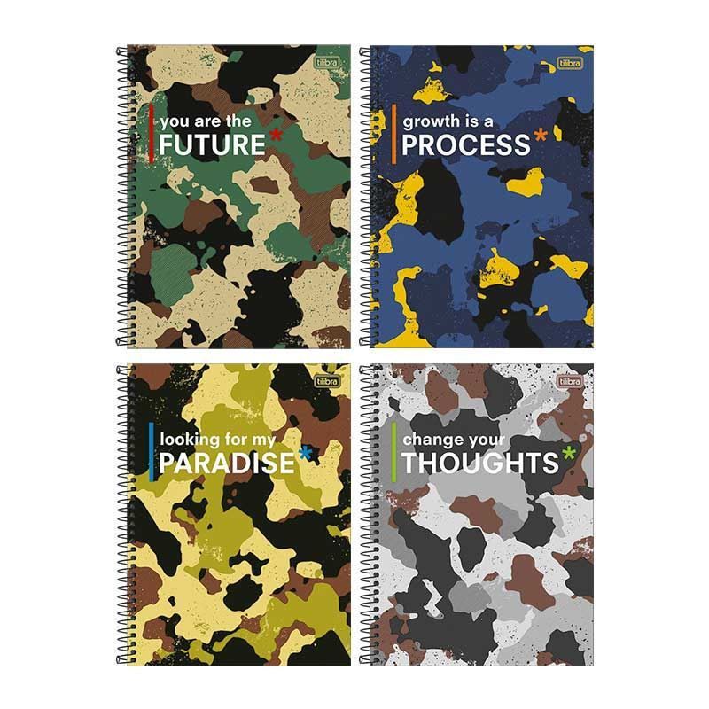 CADERNO 1 MATERIA CAPA DURA 80 FOLHAS HIDE TILIBRA - REF. 29438 - PACOTE COM 4 UNIDADES