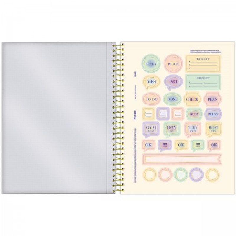 CADERNO 8 MATERIAS CAPA DURA 160 FOLHAS COLEGIAL BLUSH PAUTA BRANCA FORONI - REF. 6478 - PACOTE COM 4 UNIDADES