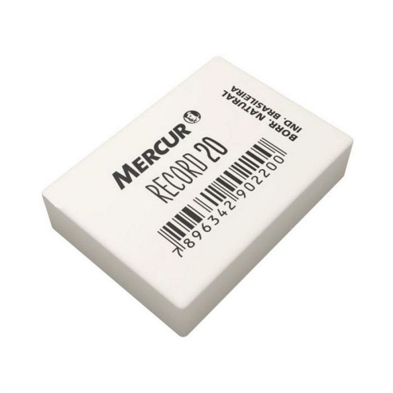 BORRACHA BRANCA RECORD 20 MERCUR - REF. B0101004-01 - CAIXA COM 20 UNIDADES