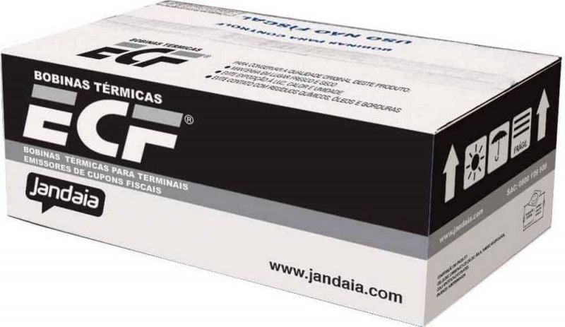 BOBINA 57MMX300 TERMICA BRANCA JANDAIA - REF. 01727 - CAIXA COM 6 UNIDADES