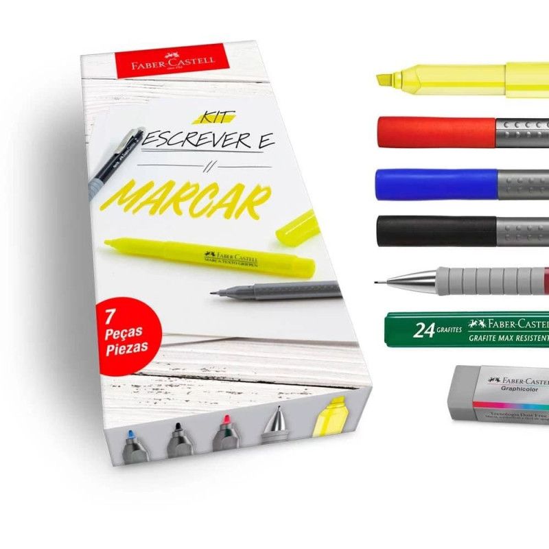 KIT ESCRITA COM 7 PECAS FABER-CASTELL - REF. KIT/ESCRITA - 1 UNIDADE
