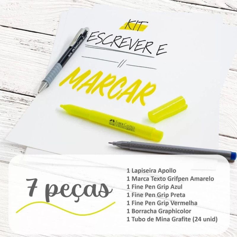 KIT ESCRITA COM 7 PECAS FABER-CASTELL - REF. KIT/ESCRITA - 1 UNIDADE