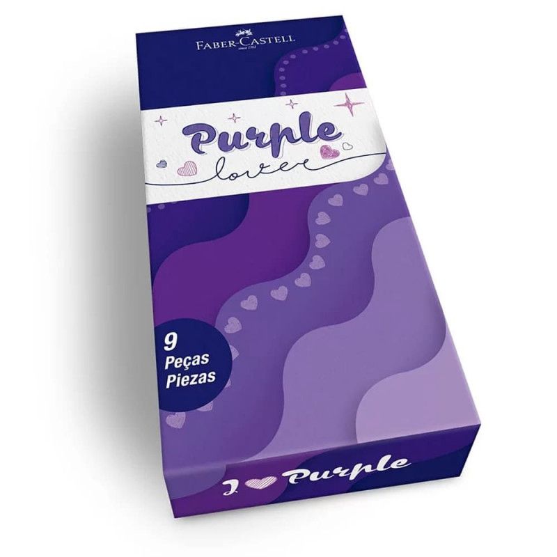 KIT PURPLE LOVER COM 9 PECAS FABER-CASTELL - REF. KIT/PURPLEL - 1 UNIDADE