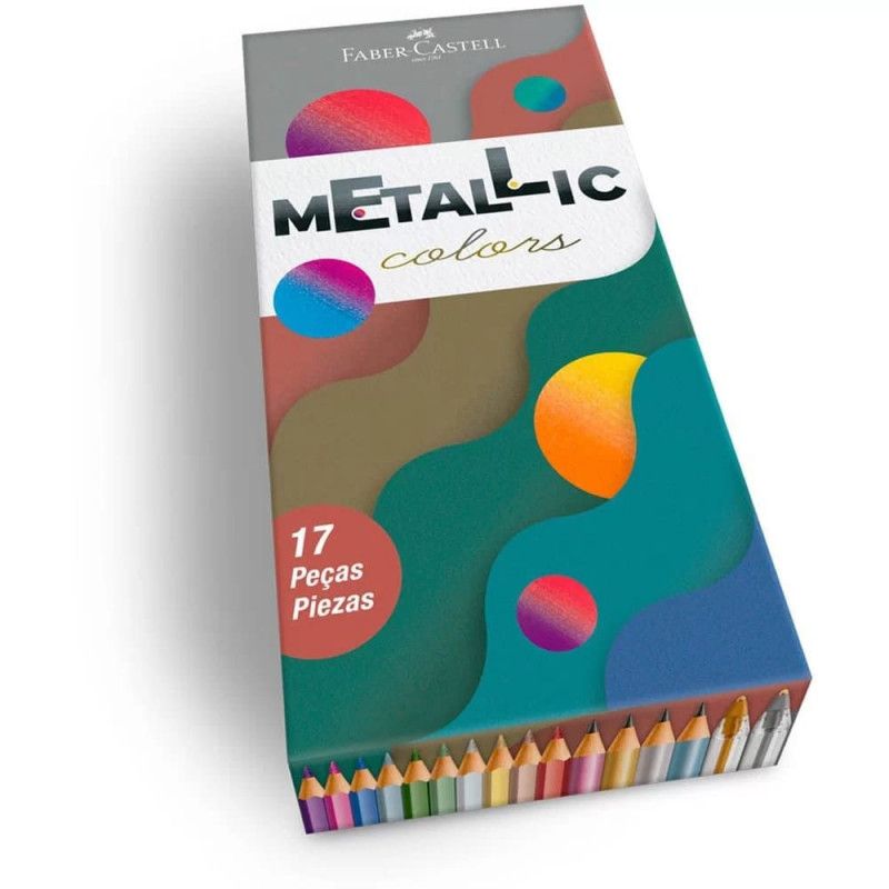 KIT METALLIC COLORS COM 17 PECAS FABER-CASTELL - REF. KIT/METAL - 1 UNIDADE