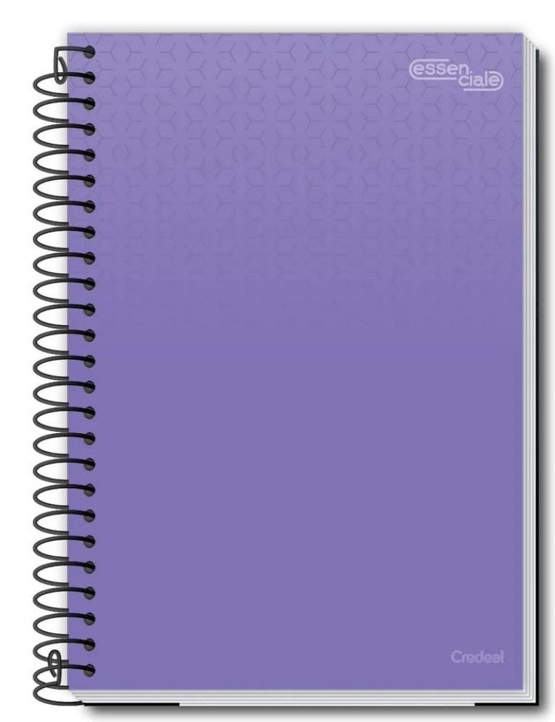 CADERNO ESPIRAL 1/4 200 FOLHAS ESSENCIALE CREDEAL - REF. 277249 - PACOTE COM 5 UNIDADES