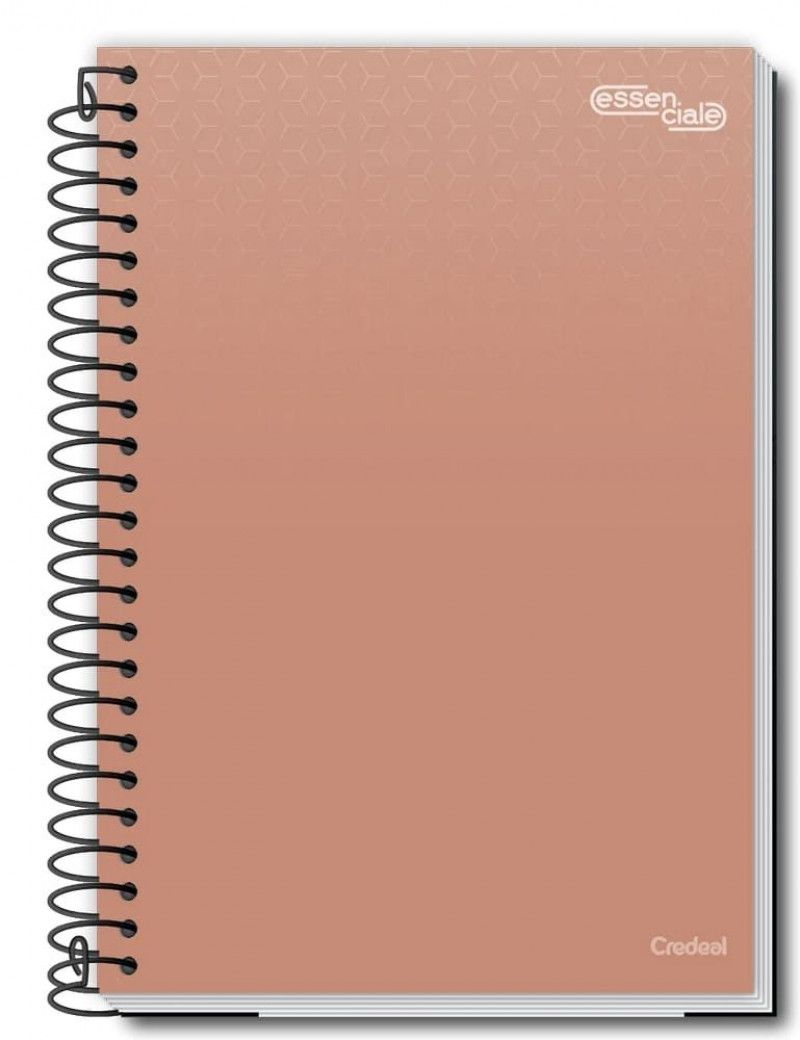 CADERNO ESPIRAL 1/4 200 FOLHAS ESSENCIALE CREDEAL - REF. 277249 - PACOTE COM 5 UNIDADES