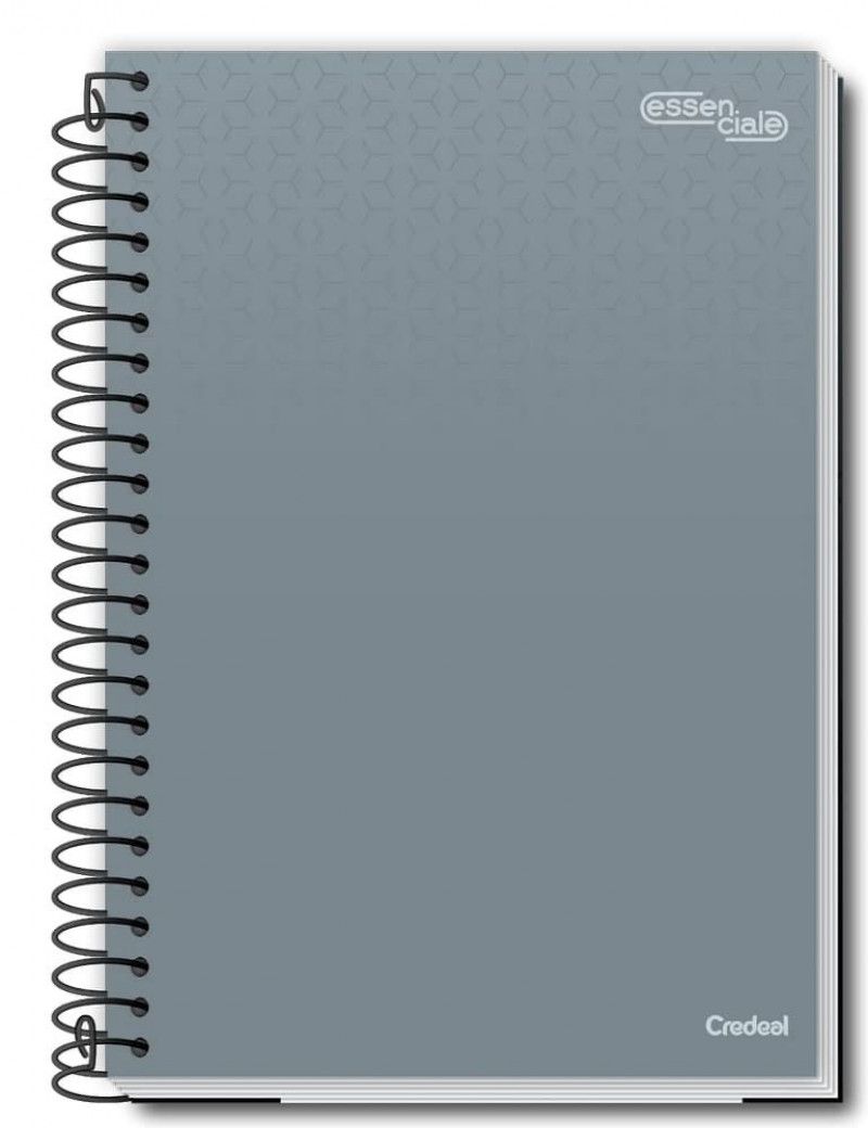 CADERNO ESPIRAL 1/4 200 FOLHAS ESSENCIALE CREDEAL - REF. 277249 - PACOTE COM 5 UNIDADES