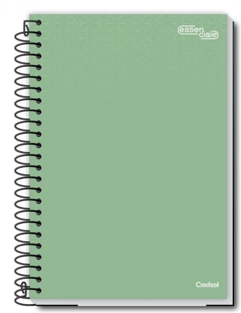 CADERNO ESPIRAL 1/4 200 FOLHAS ESSENCIALE CREDEAL - REF. 277249 - PACOTE COM 5 UNIDADES