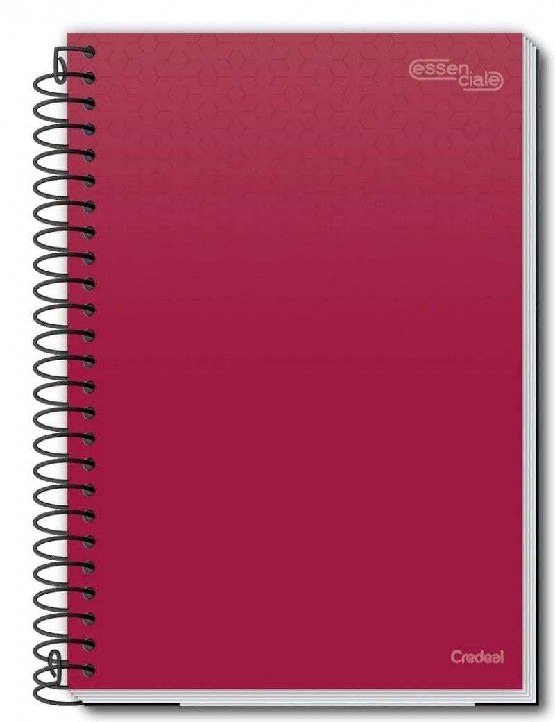 CADERNO ESPIRAL 1/4 200 FOLHAS ESSENCIALE CREDEAL - REF. 277249 - PACOTE COM 5 UNIDADES