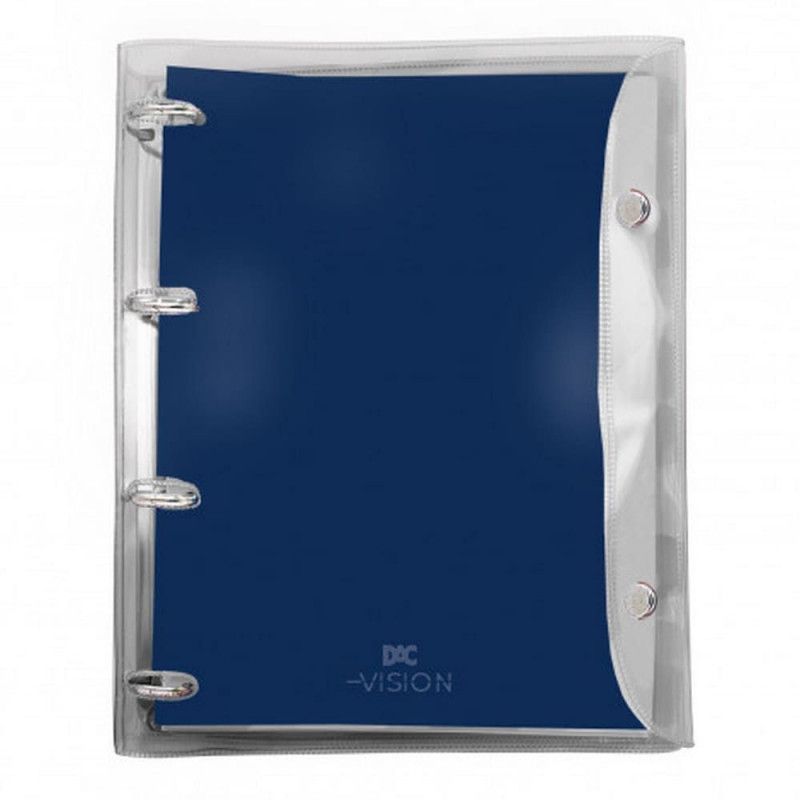 FICHARIO COLEGIAL 4 ARGOLAS 192 FOLHAS VISION AZUL CRISTAL - REF. 3989 - 1 UNIDADE