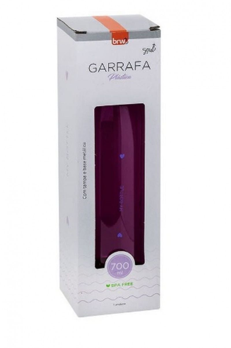 GARRAFA 700ML PLASTICA COM TAMPA BRW - REF. GA0220 LILAS - 1 UNIDADE