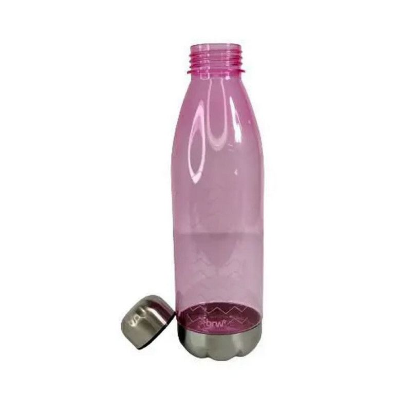 GARRAFA 700ML PLASTICA COM TAMPA BRW - REF. GA0200 ROSA PASTEL - 1 UNIDADE