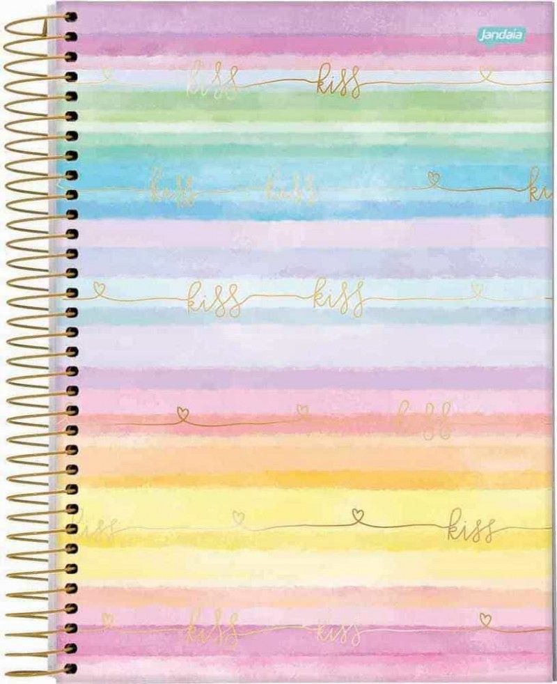 CADERNO 1 MATERIA CAPA DURA 80FL LA CREME JANDAIA - REF. 69016 - PACOTE COM 4 UNIDADES