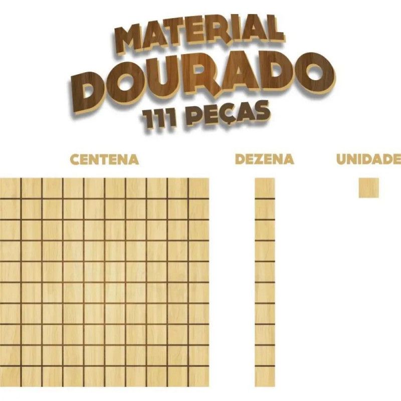 MATERIAL DOURADO MADEIRA 111 PEÇAS AQUARELA - REF. 128 - 1 UNIDADE