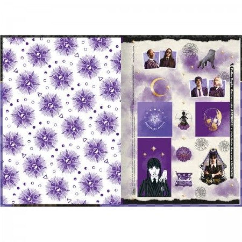 CADERNO BROCHURA CAPA DURA 1/4 WANDINHA 80 FOLHAS TILIBRA - REF. 34837 - PACOTE COM 5 UNIDADES