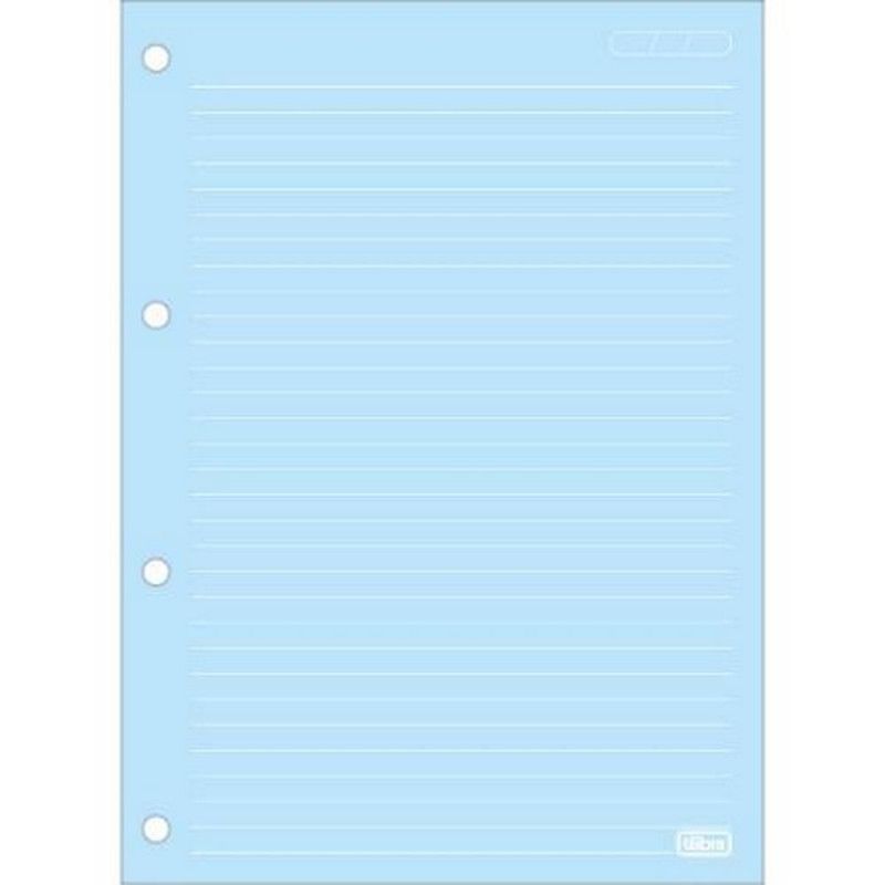 BLOCO PARA FICHARIO 80 FOLHAS ARGOLADO COLORIDO 90G TILIBRA - REF. 34293 - PACOTE COM 5 UNIDADES